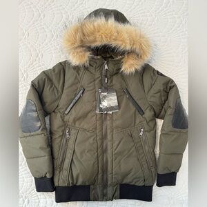 NWT Pajar Kids Winter Parka - Dark green with black trims- Size 18